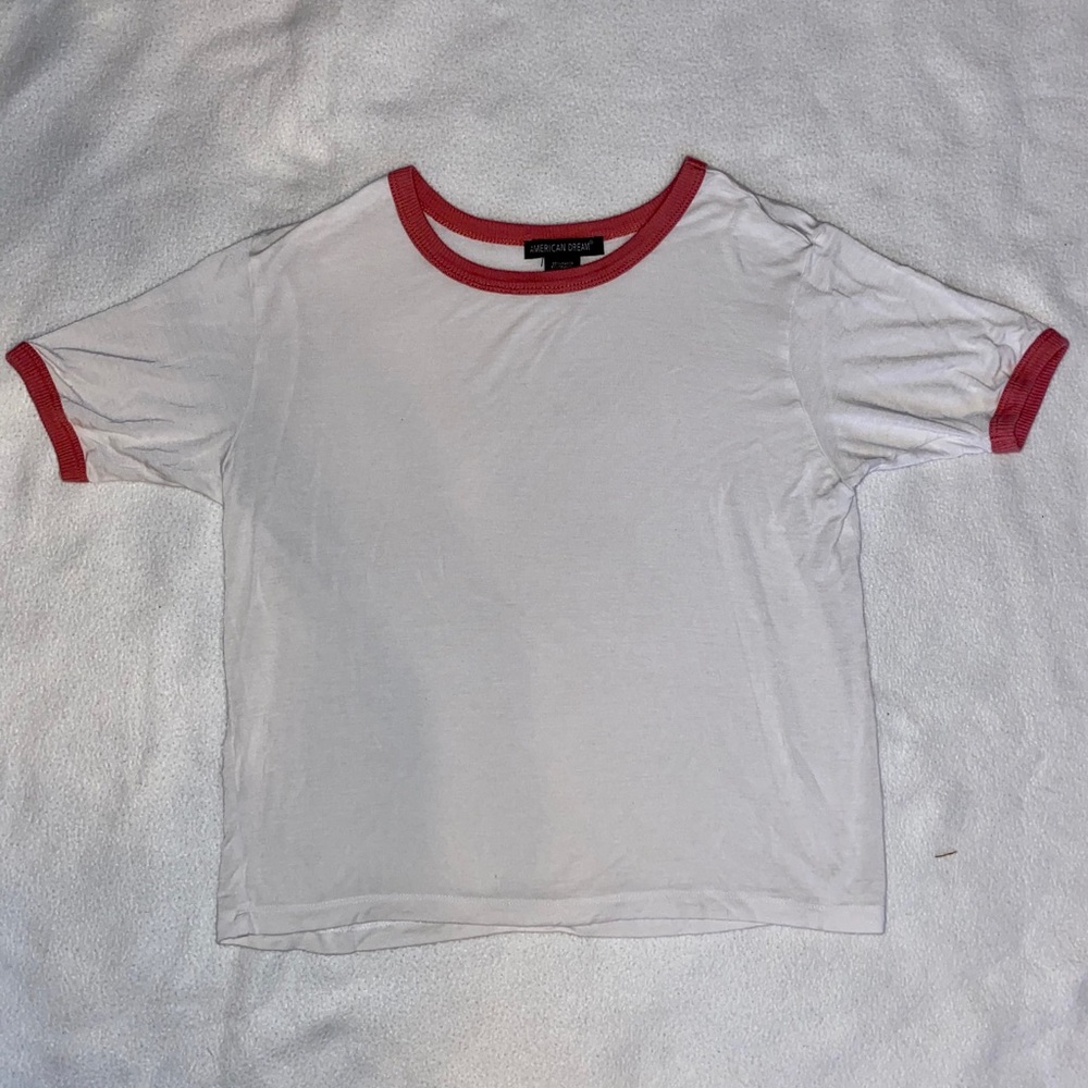 American Dream White Top w/ Pink Trim